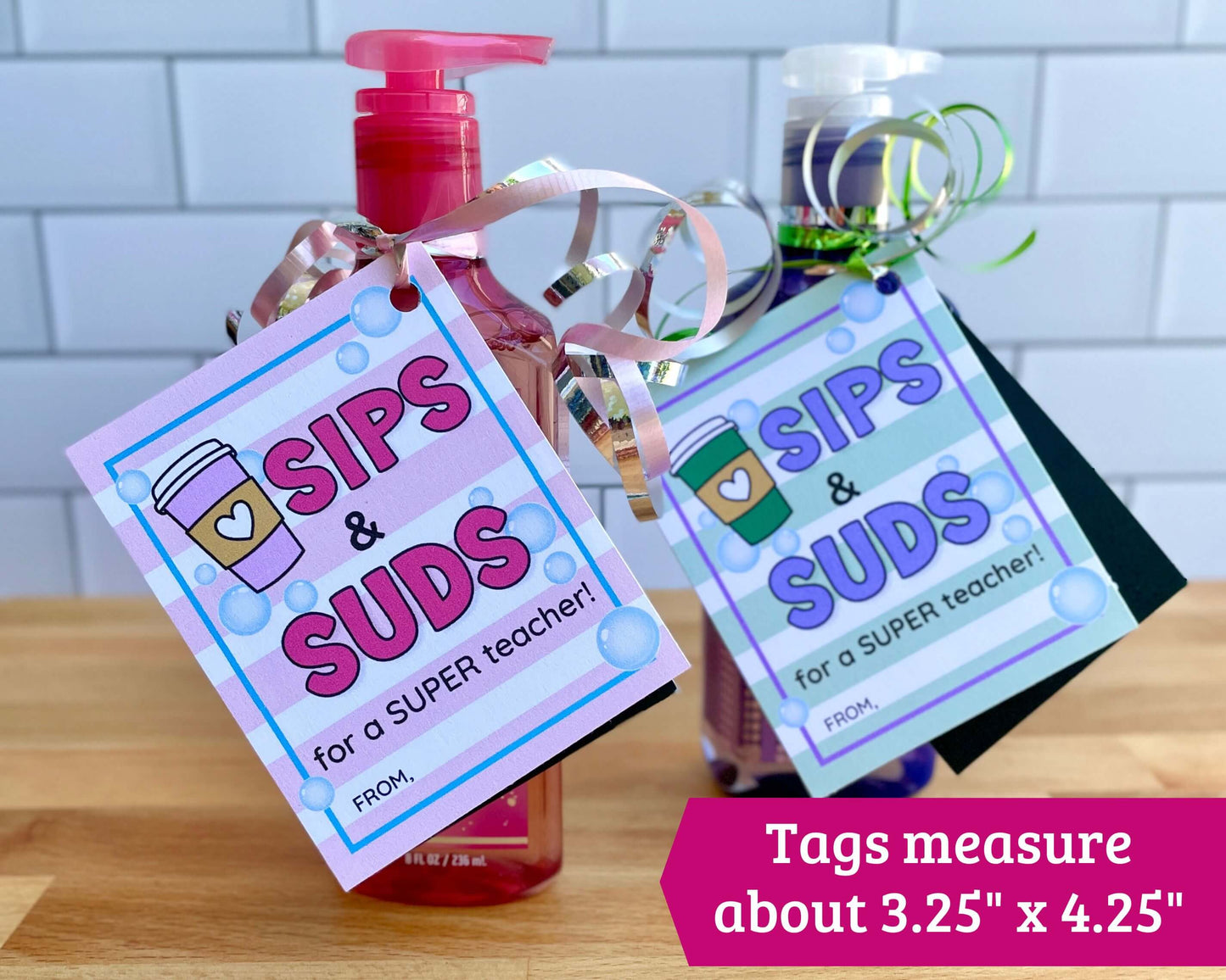 Hand Soap Teacher Gift Tags - 2 Page PDF