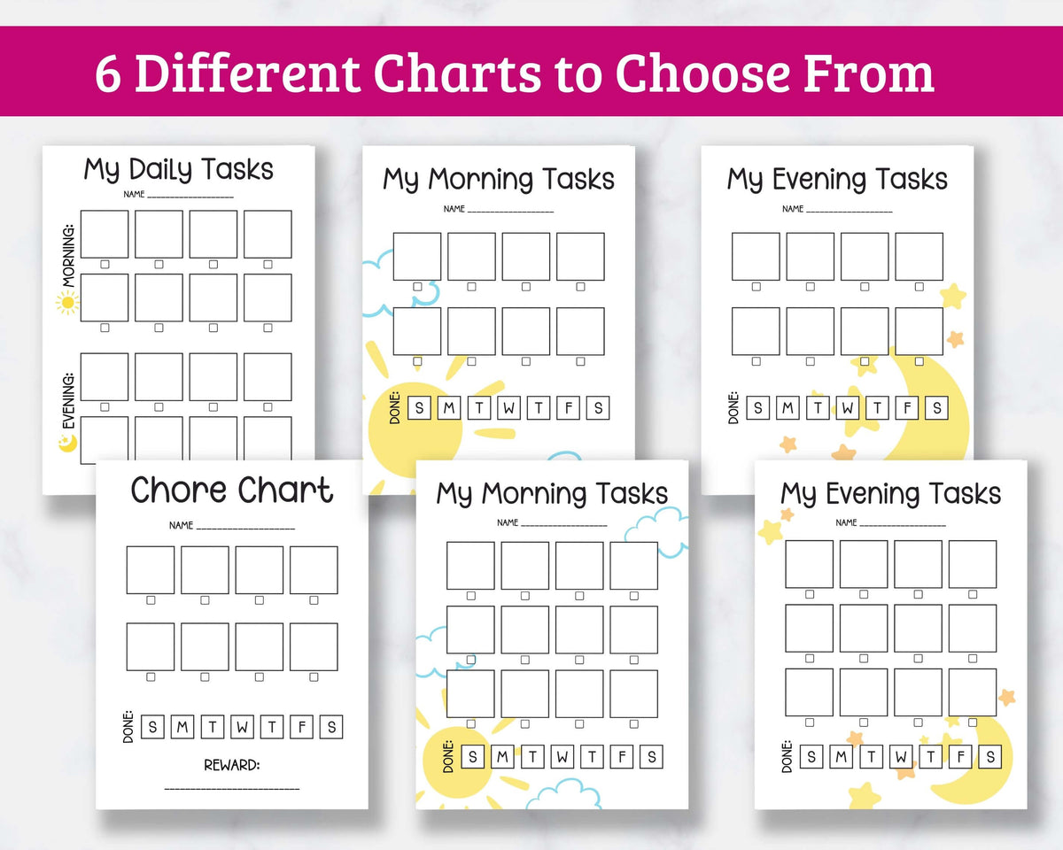 Printable Chore and Routine Charts for Kids – The Savvy Sparrow