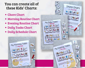 Chore Chart and Routine Charts for Kids - Digital Download