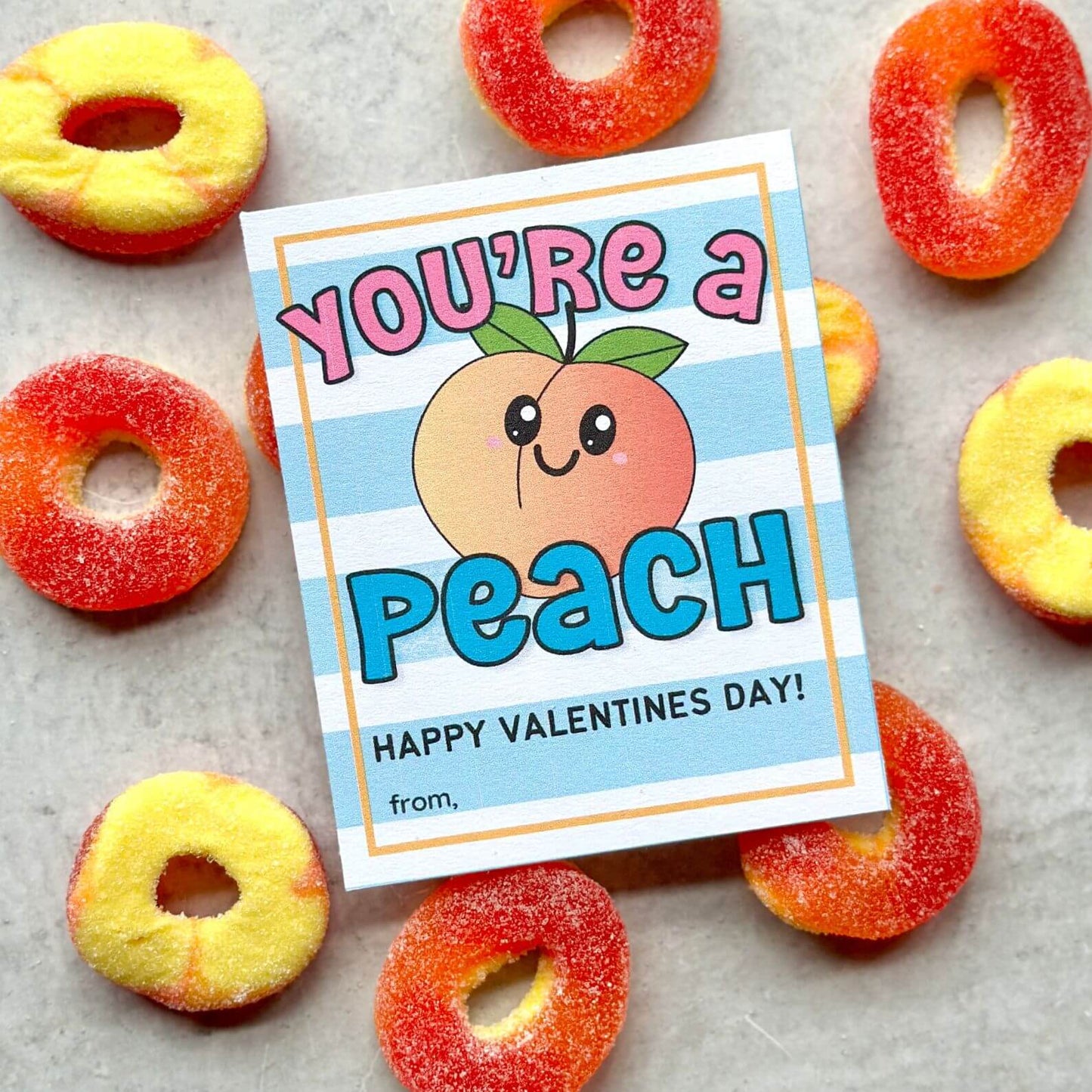 You're a Peach Printable Valentines for Kids