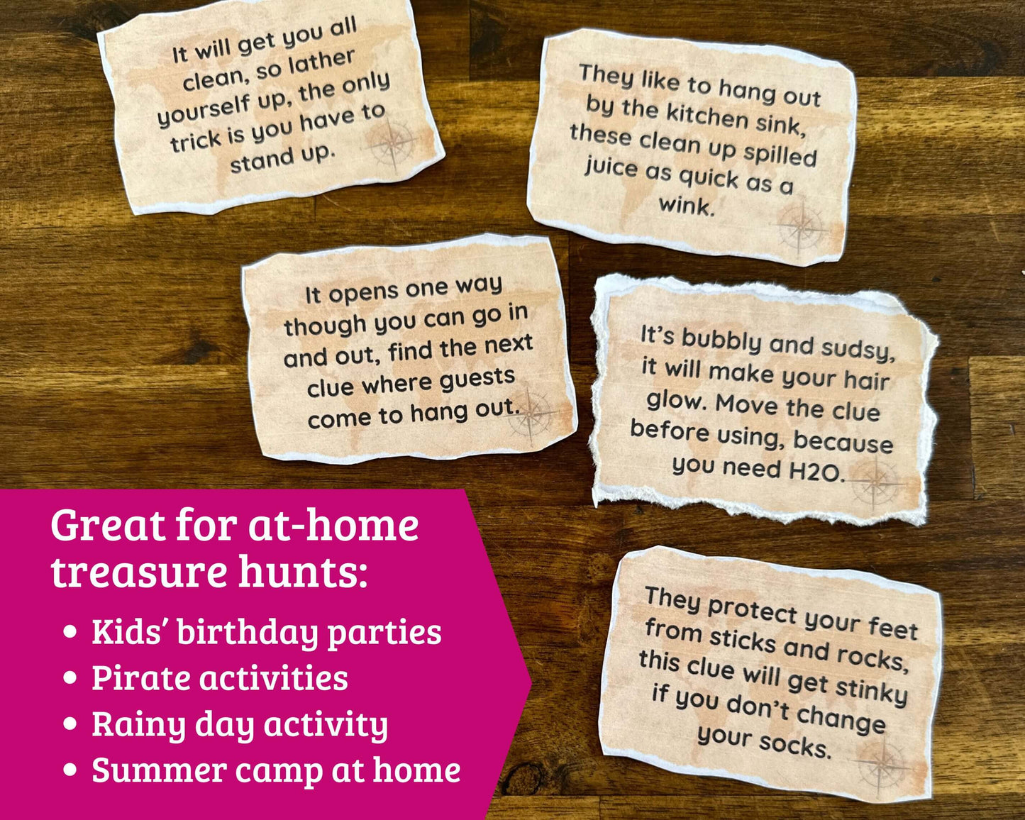 Scavenger Hunt Clues for Kids - 60 Rhyming Clues