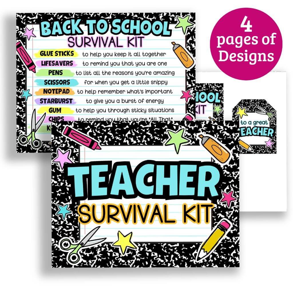 Printable Teacher Survival Kit Signs and Gift Tags The Savvy Sparrow Printable Teacher Survival Kit Signs and Gift Tags The Savvy Sparrow