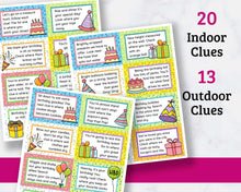Load image into Gallery viewer, Birthday Treasure Hunt Clues for Kids - 33 Rhyming Clues