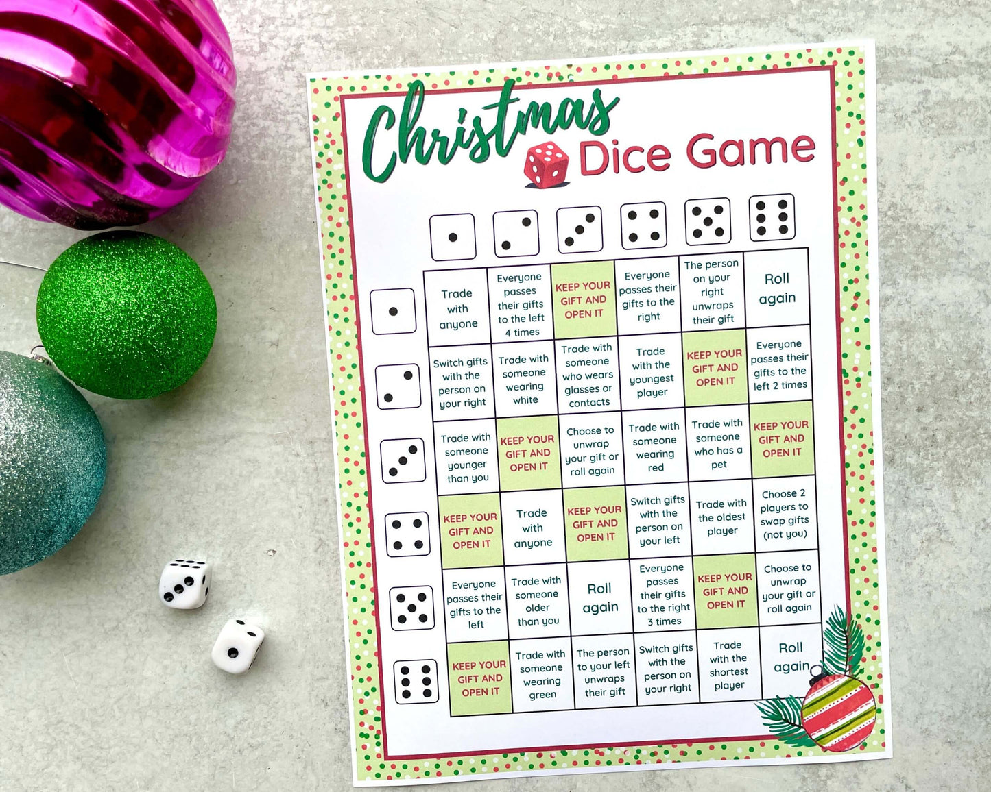 Christmas Dice Game - Fun Gift Exchange Game!