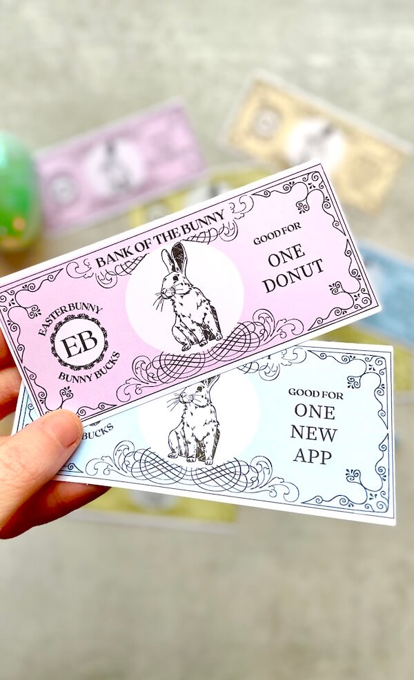 Printable Easter Bunny Money - 20 Easter Coupons! – The Savvy Sparrow for Free Printable Easter Bunny Money