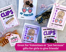 Load image into Gallery viewer, Hair Clip Gift Tags - Valentines for Teens and Kids