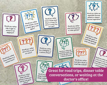 Load image into Gallery viewer, "Would You Rather" Questions for Kids - 117 Printable Cards!