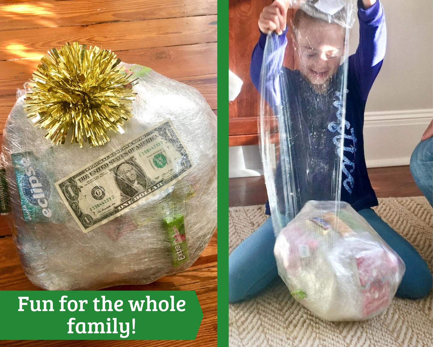 Plastic Wrap Ball Game Challenge Cards - Fun Christmas Game!