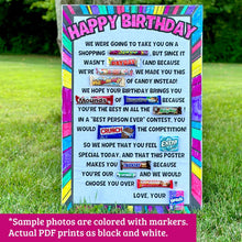 Load image into Gallery viewer, Printable Birthday Candy Poster - PDF Download