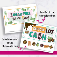 Load image into Gallery viewer, Printable Chocolate Box Money Gift Template - PDF Download