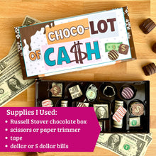 Load image into Gallery viewer, Printable Chocolate Box Money Gift Template - PDF Download