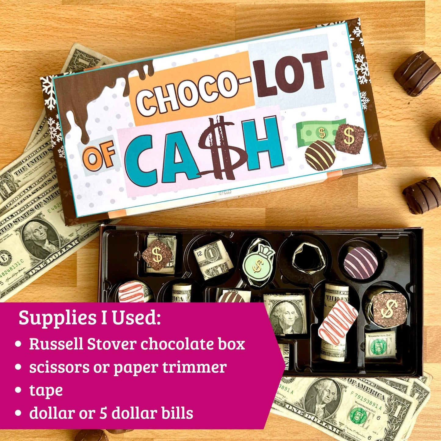 Printable Chocolate Box Money Gift Template - PDF Download
