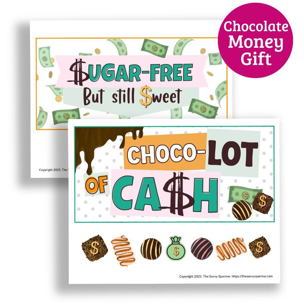 Printable Chocolate Box Money Gift Template - PDF Download