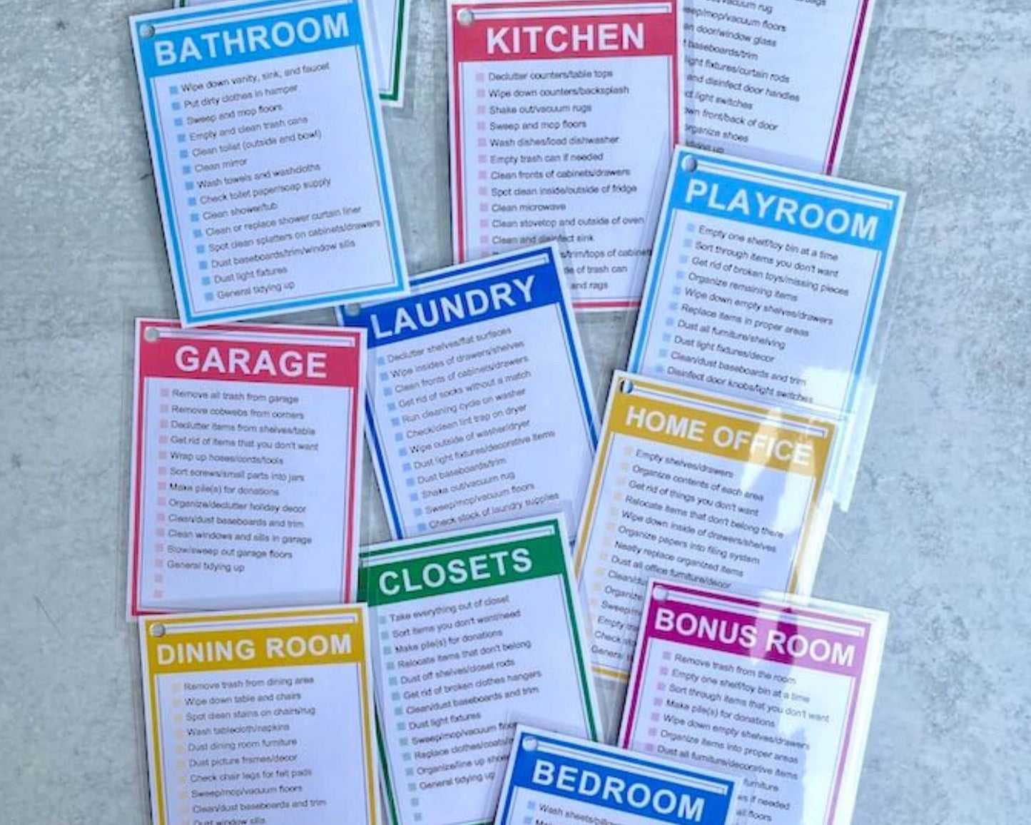 Editable Cleaning Checklist Cards - 7 Page PDF Download