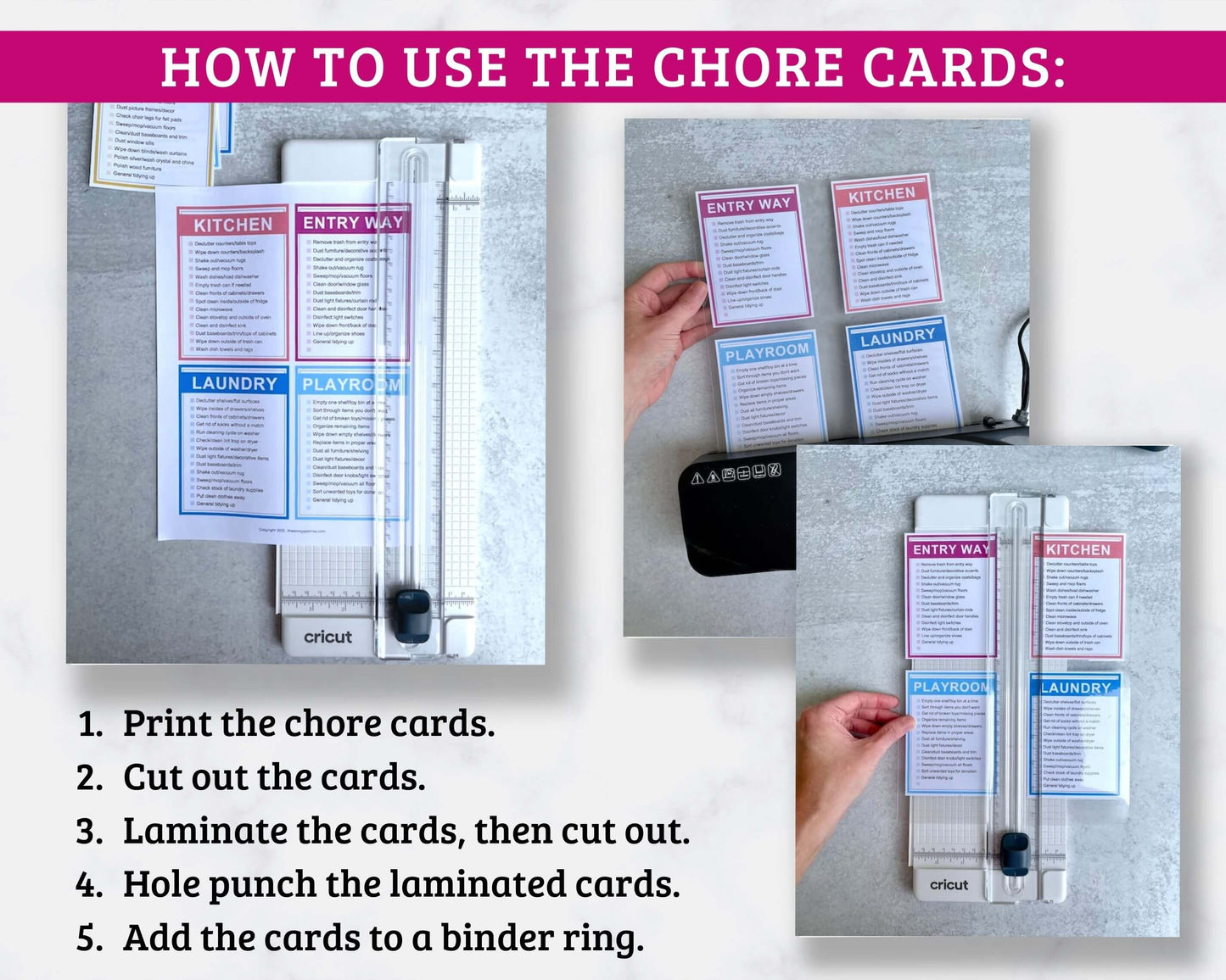 Editable Cleaning Checklist Cards - 7 Page PDF Download