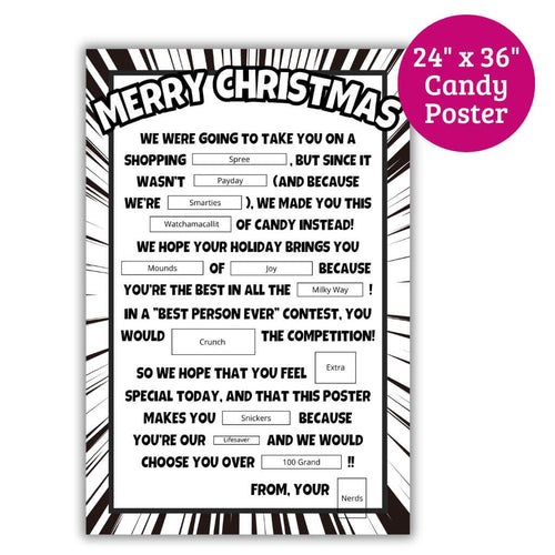 Printable Christmas Candy Poster - PDF Download