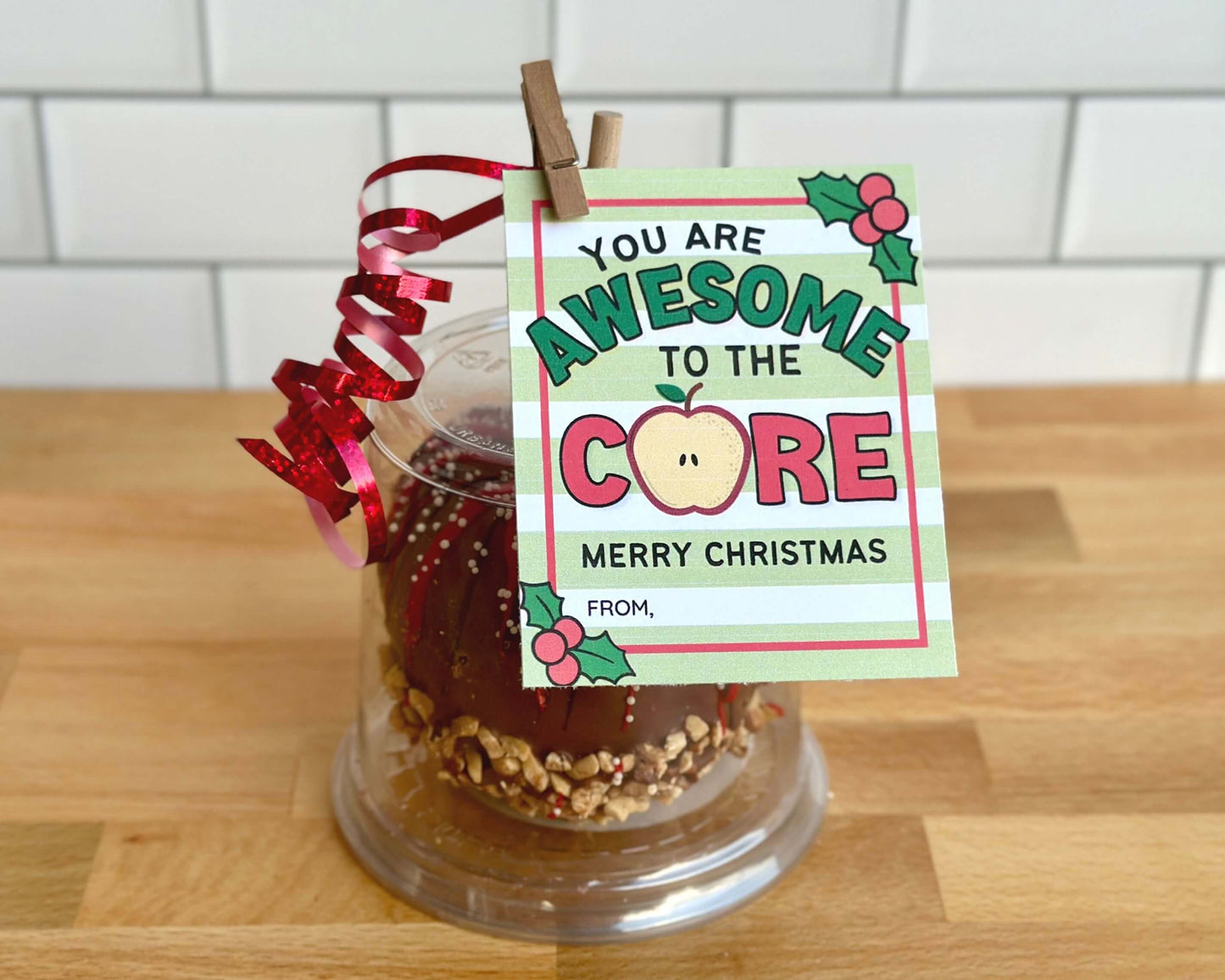 Christmas Caramel Apple Gift Tags