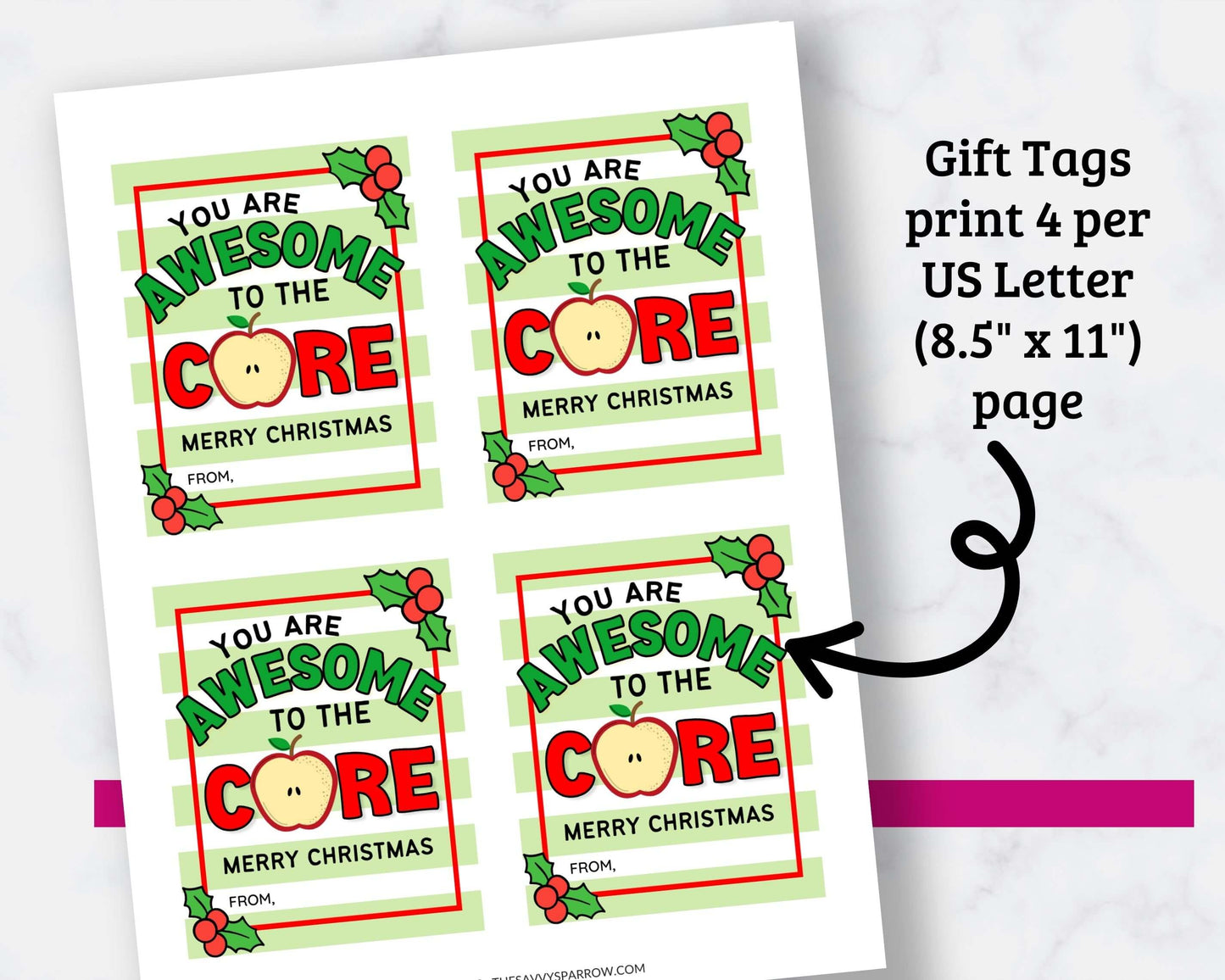 Christmas Caramel Apple Gift Tags