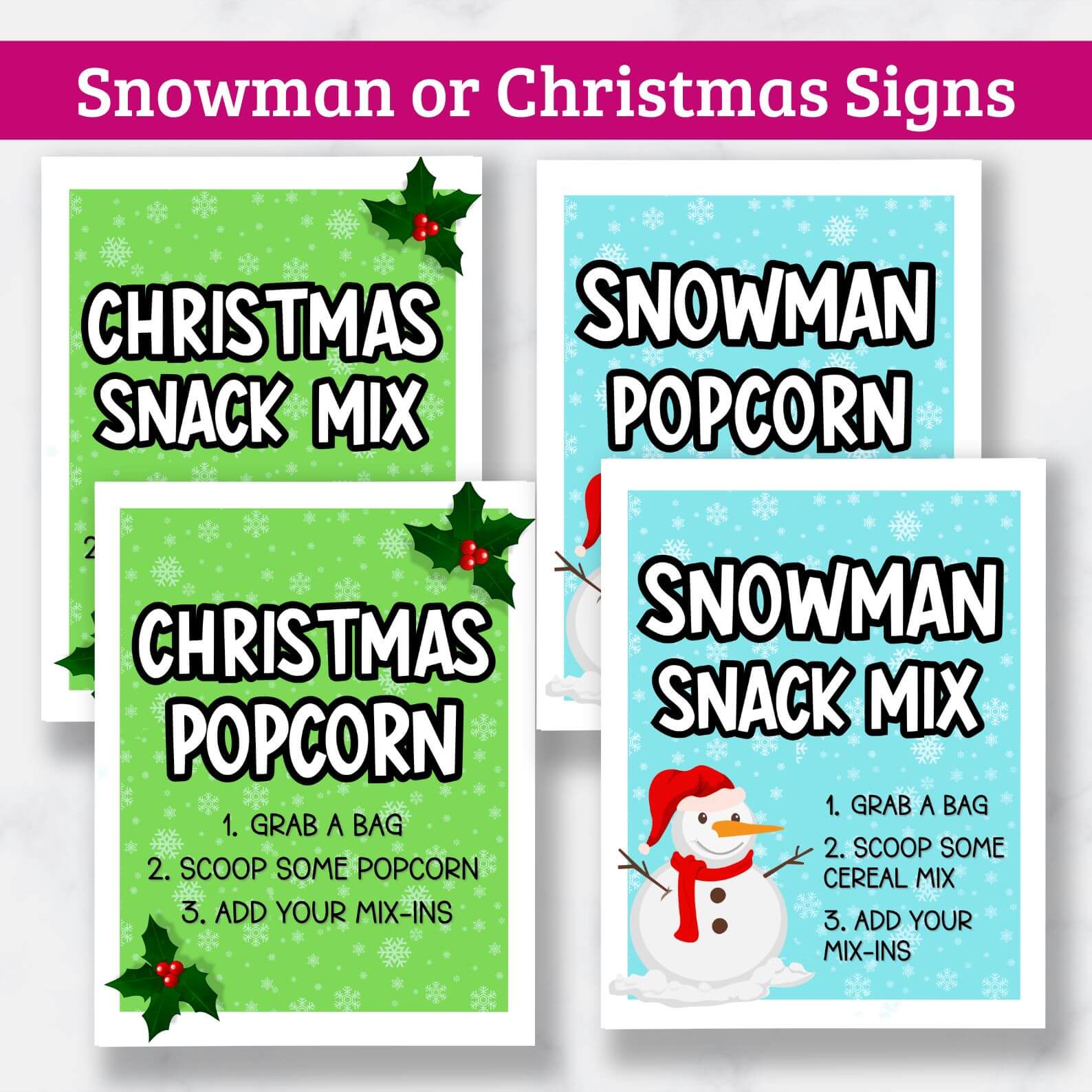 christmas-popcorn-bar-signs-printable-pdf-the-savvy-sparrow for Free Printable Christmas Popcorn Tags Christmas Popcorn Bar Signs - Printable PDF – The Savvy Sparrow for Free Printable Christmas Popcorn Tags