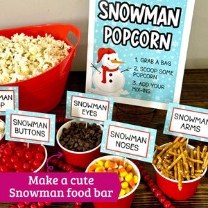 Christmas Popcorn Bar Signs