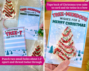 Christmas Tree Cake Gift Tags - Printable Tags