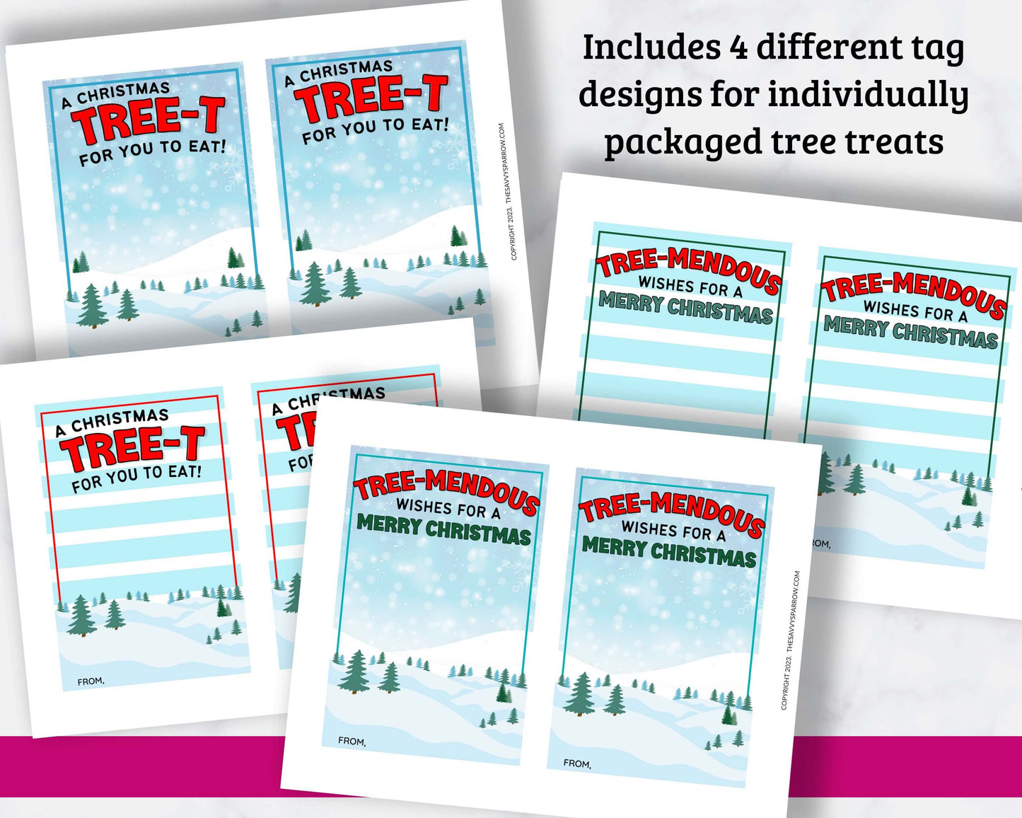 Christmas Tree Cake Gift Tags - Printable Tags