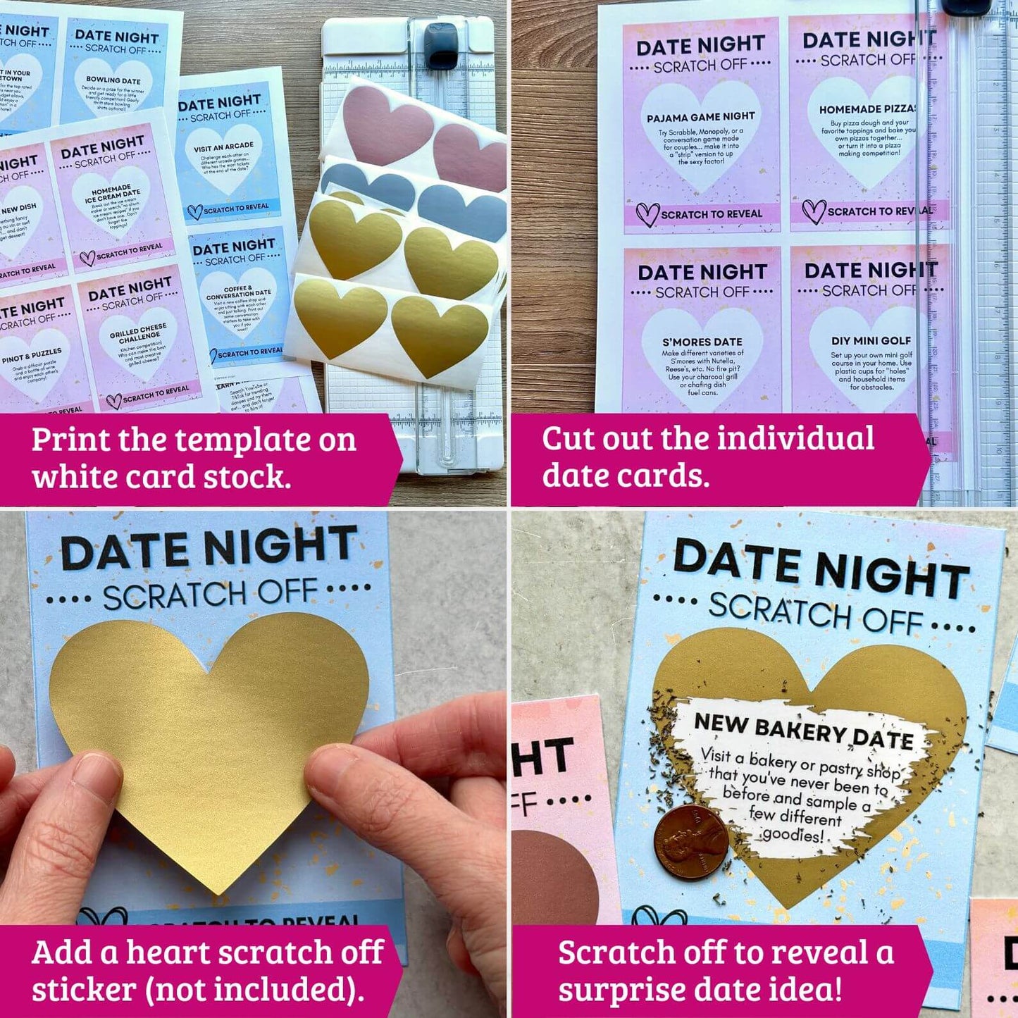 DIY Date Night Scratch Off Cards - PDF Download