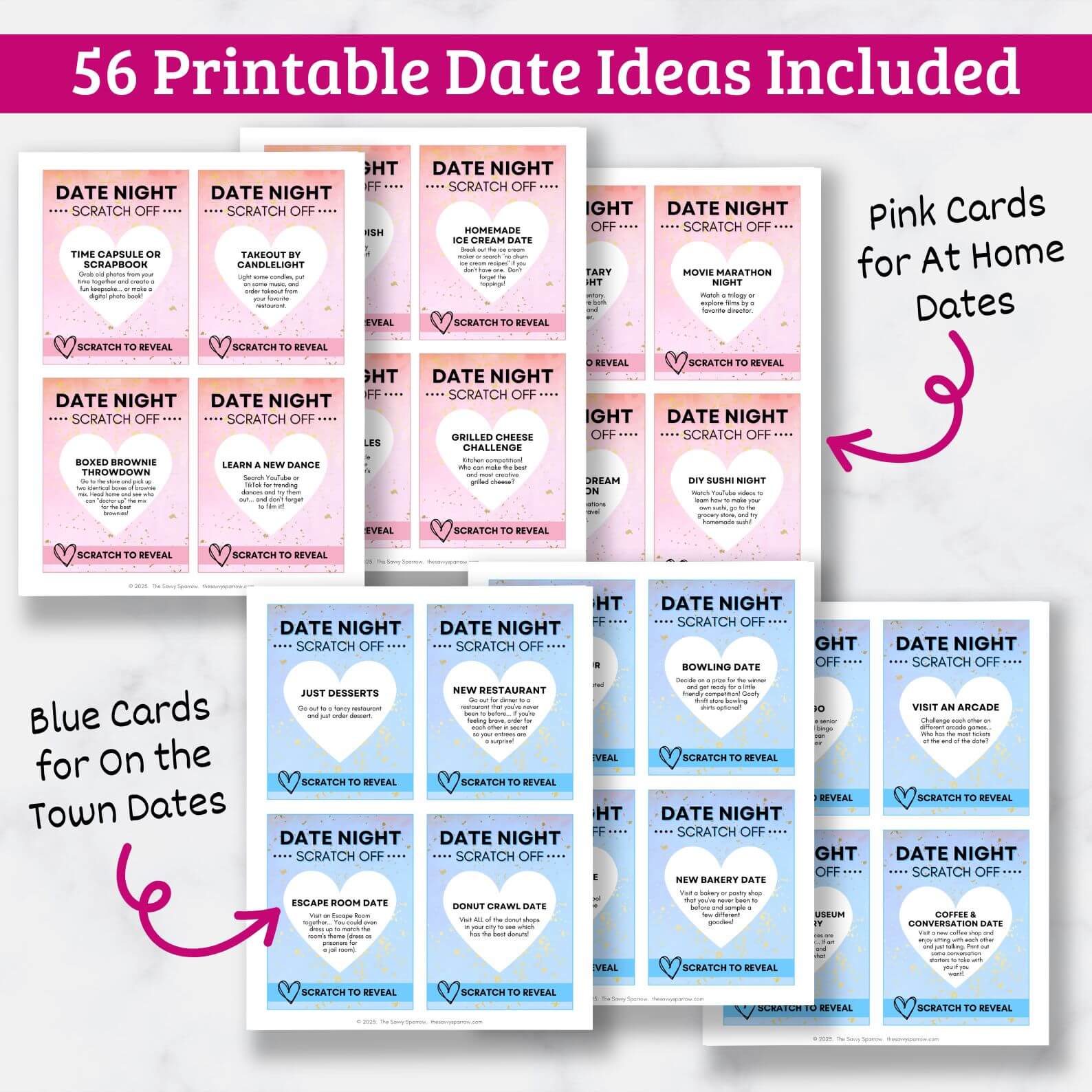 DIY Date Scratch Off Cards 60 Printable Date Cards The Savvy Sparrow