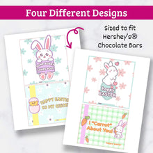 Load image into Gallery viewer, Easter Chocolate Bar Wrappers Printable – 4 Designs – Instant Download PDF