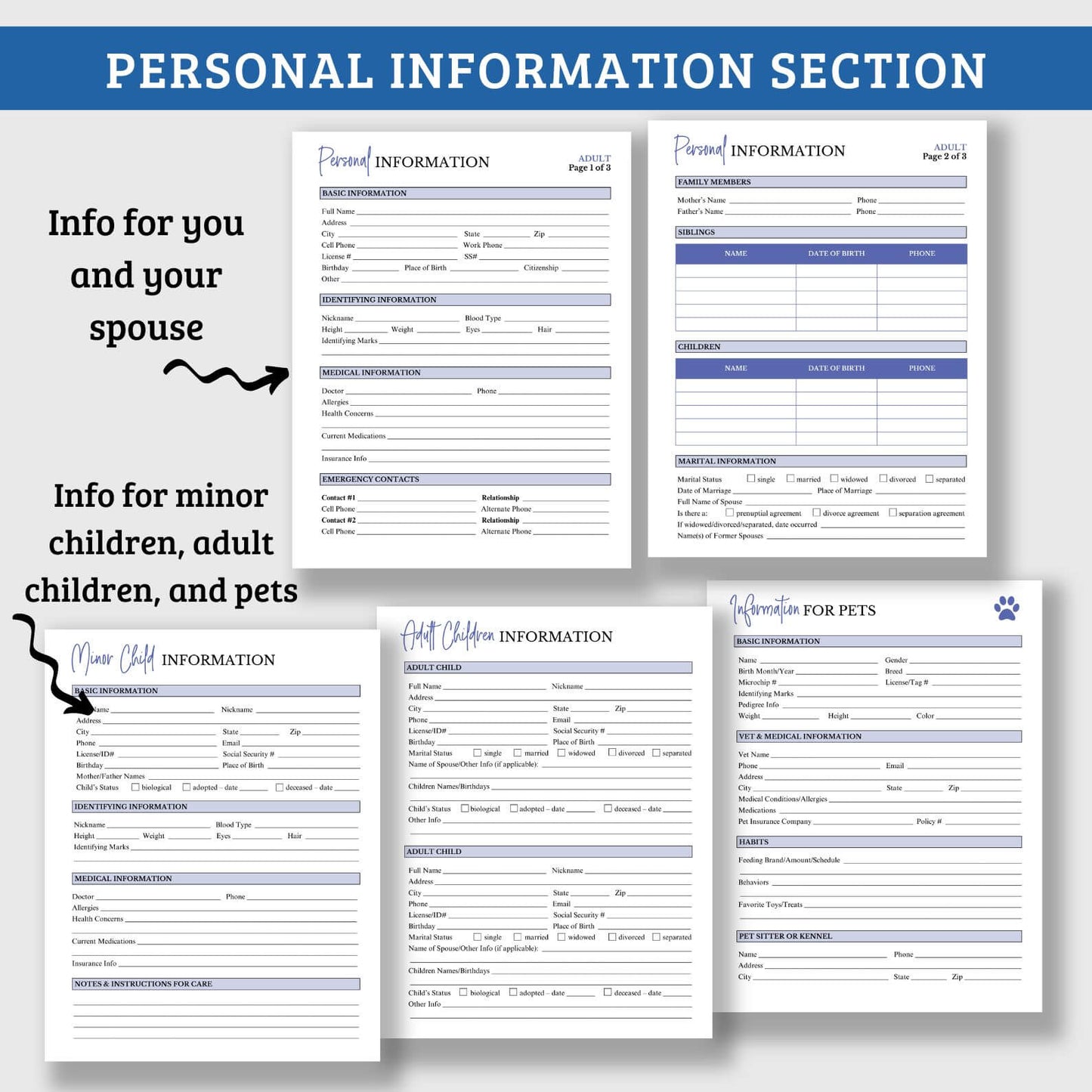 Emergency "What If?" Binder™ - Instant Download - Fillable PDF