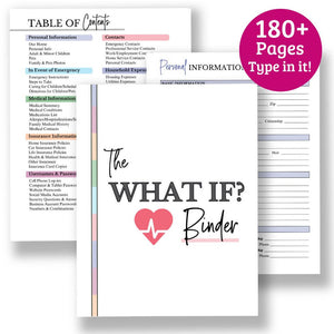 Emergency "What If?" Binder™ - Instant Download - Fillable PDF