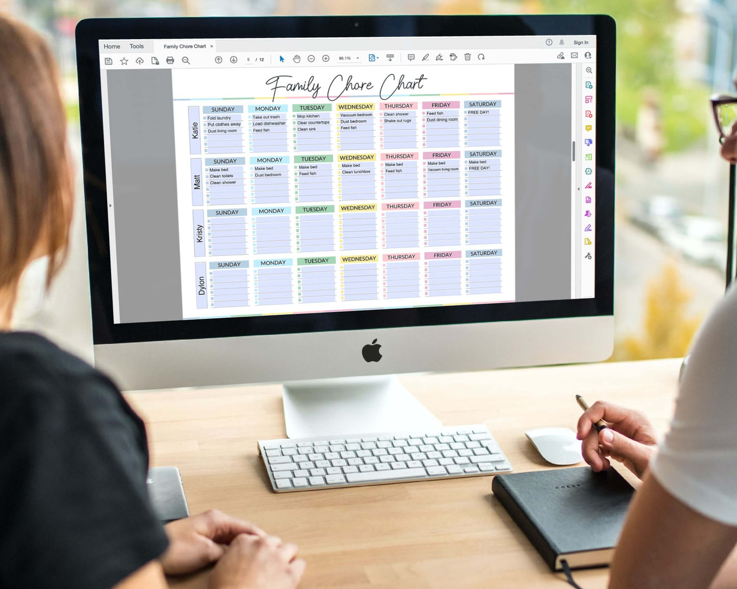 Family Chore Charts - 12 Different Fillable Charts - PDF Download