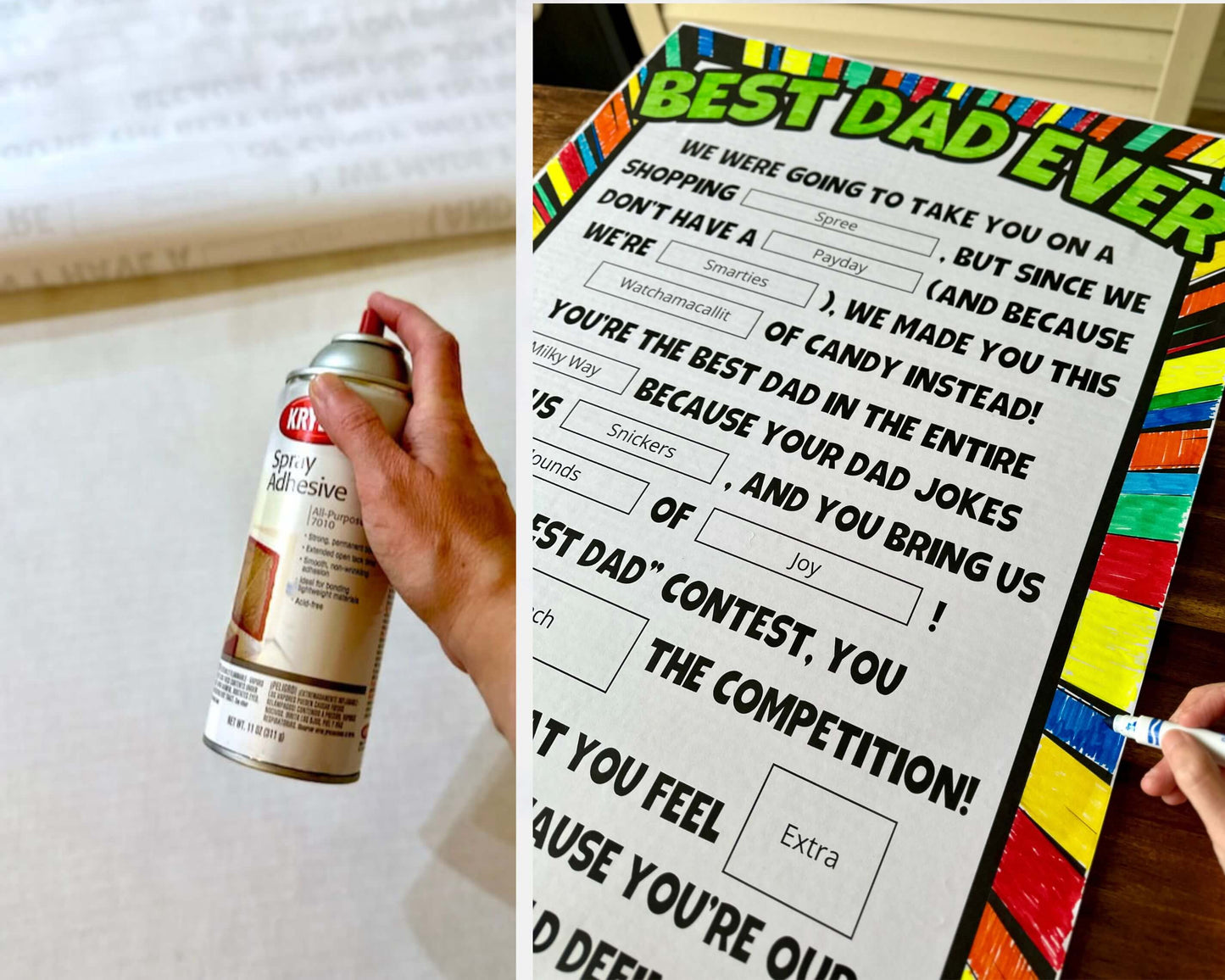 Printable Candy Poster Sign for Dad - PDF Download