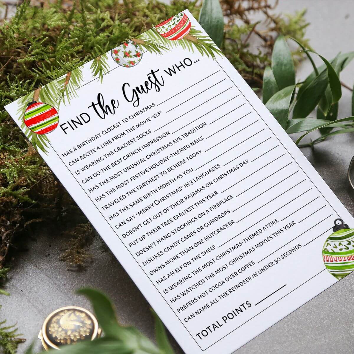 "Find the Guest" Christmas Party Game