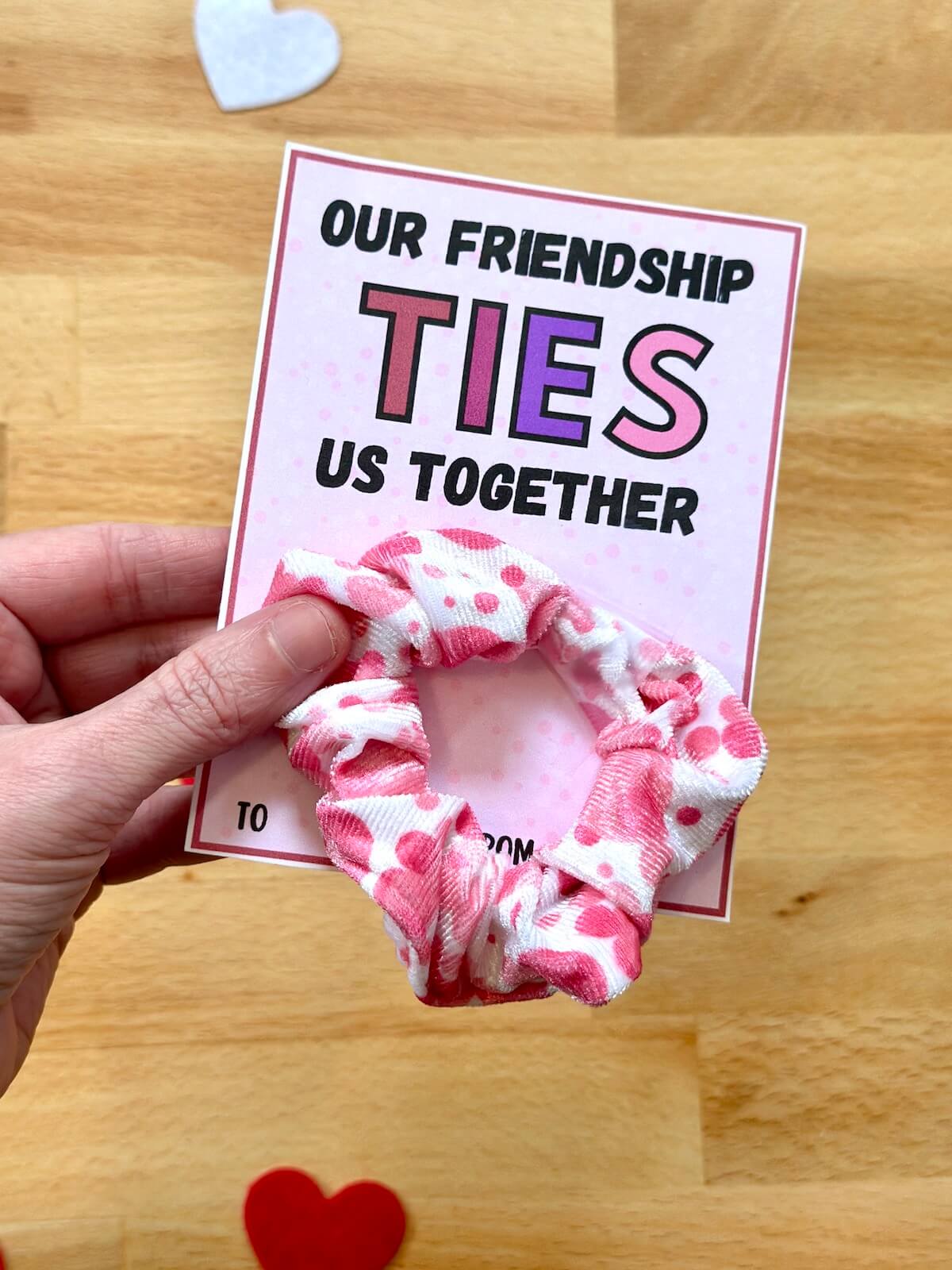 Printable Valentines Cards for Hair Ties