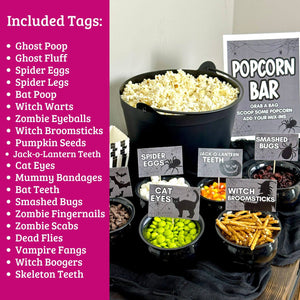 Halloween Popcorn Bar Signs