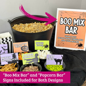 Halloween Popcorn Bar Signs