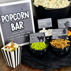 Halloween Popcorn Bar Signs