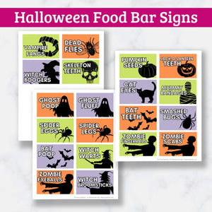 Halloween Popcorn Bar Signs