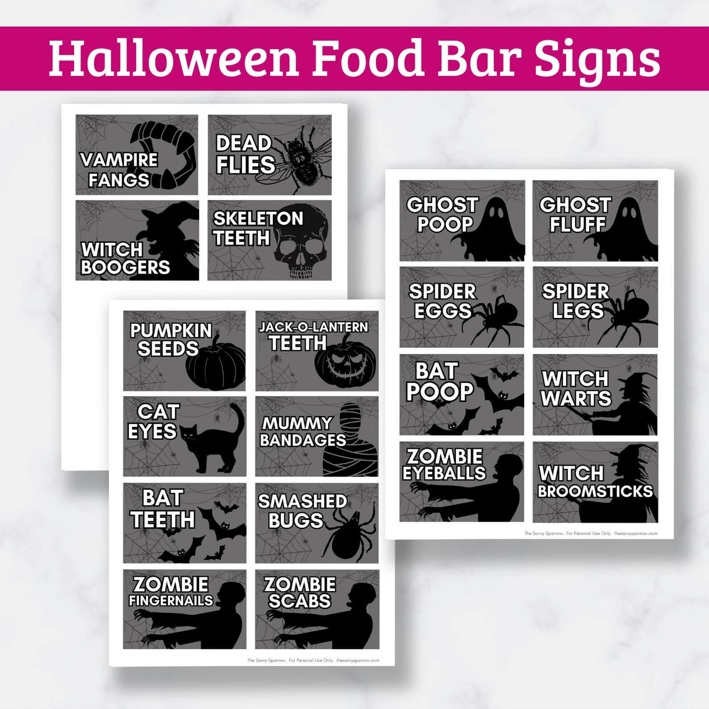 Halloween Popcorn Bar Signs