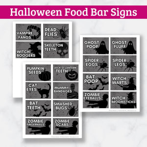 Halloween Popcorn Bar Signs