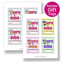 Load image into Gallery viewer, Hand Soap Teacher Gift Tags - 2 Page PDF