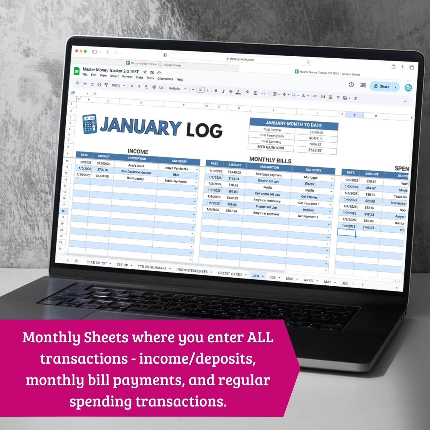 The Master Money Tracker - Budget Spreadsheet for Google Sheets