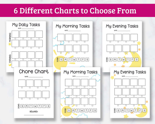 Chore Chart and Routine Charts for Kids - Digital Download