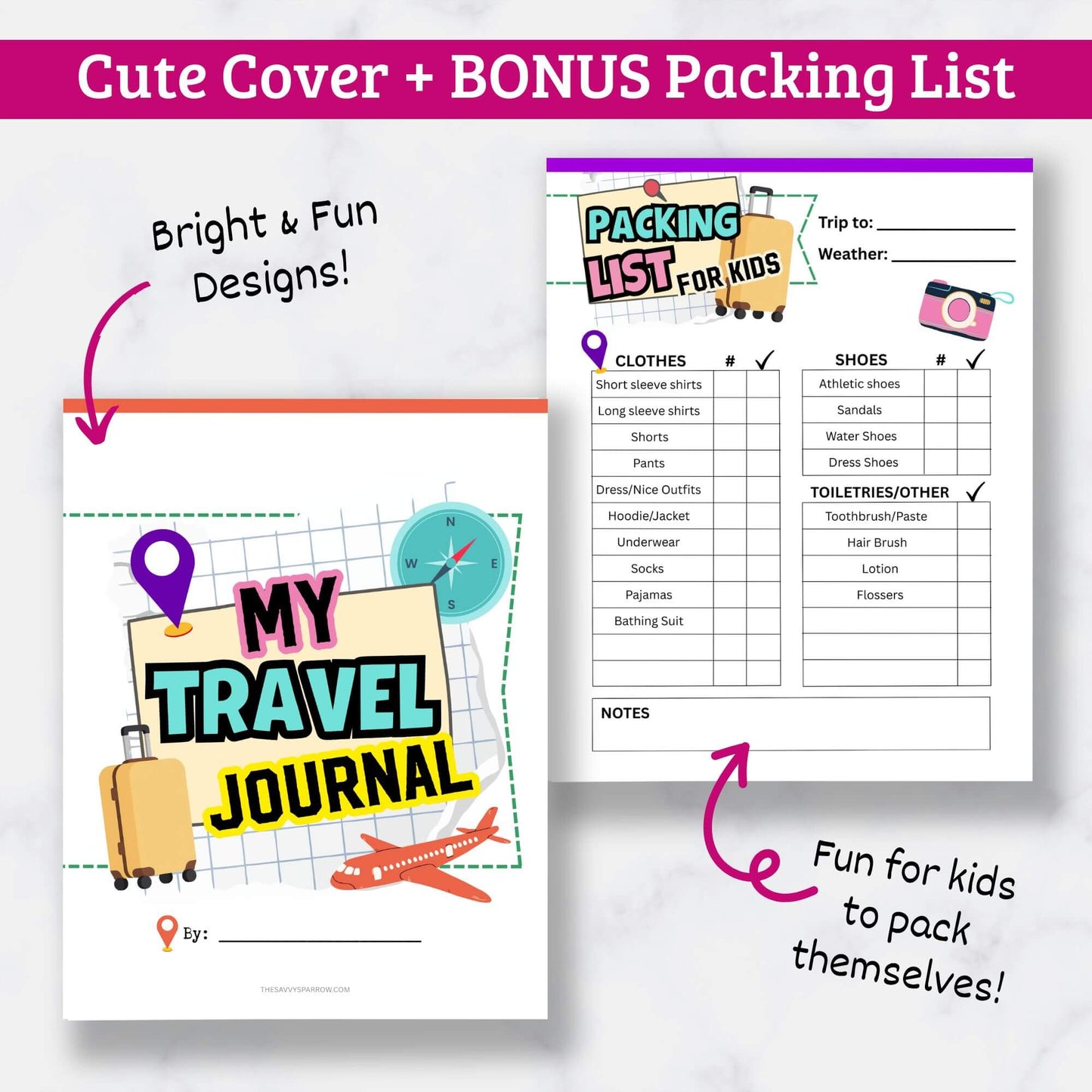 Travel Journal for Kids - 8 Page Printable