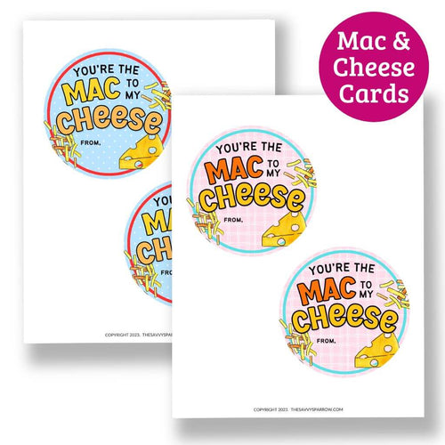 Printable Mac and Cheese Valentines for Kids
