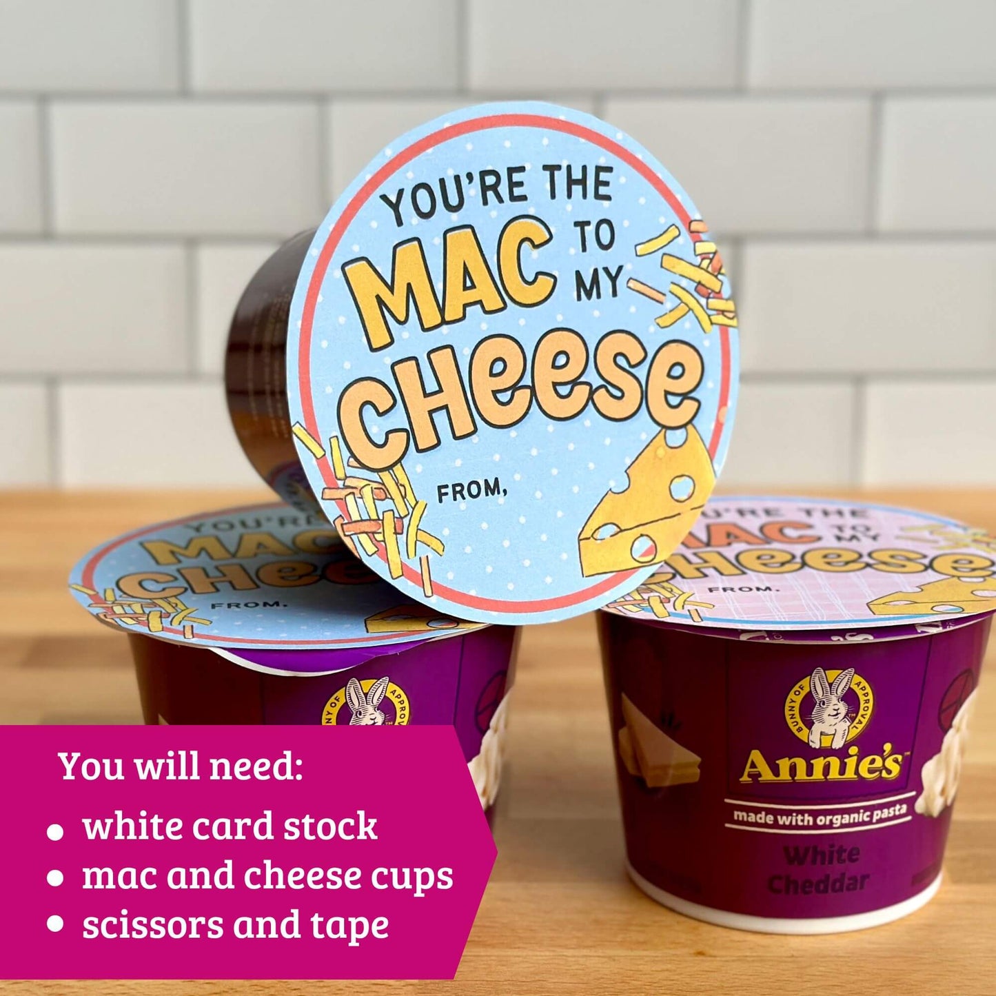 Printable Mac and Cheese Valentines for Kids