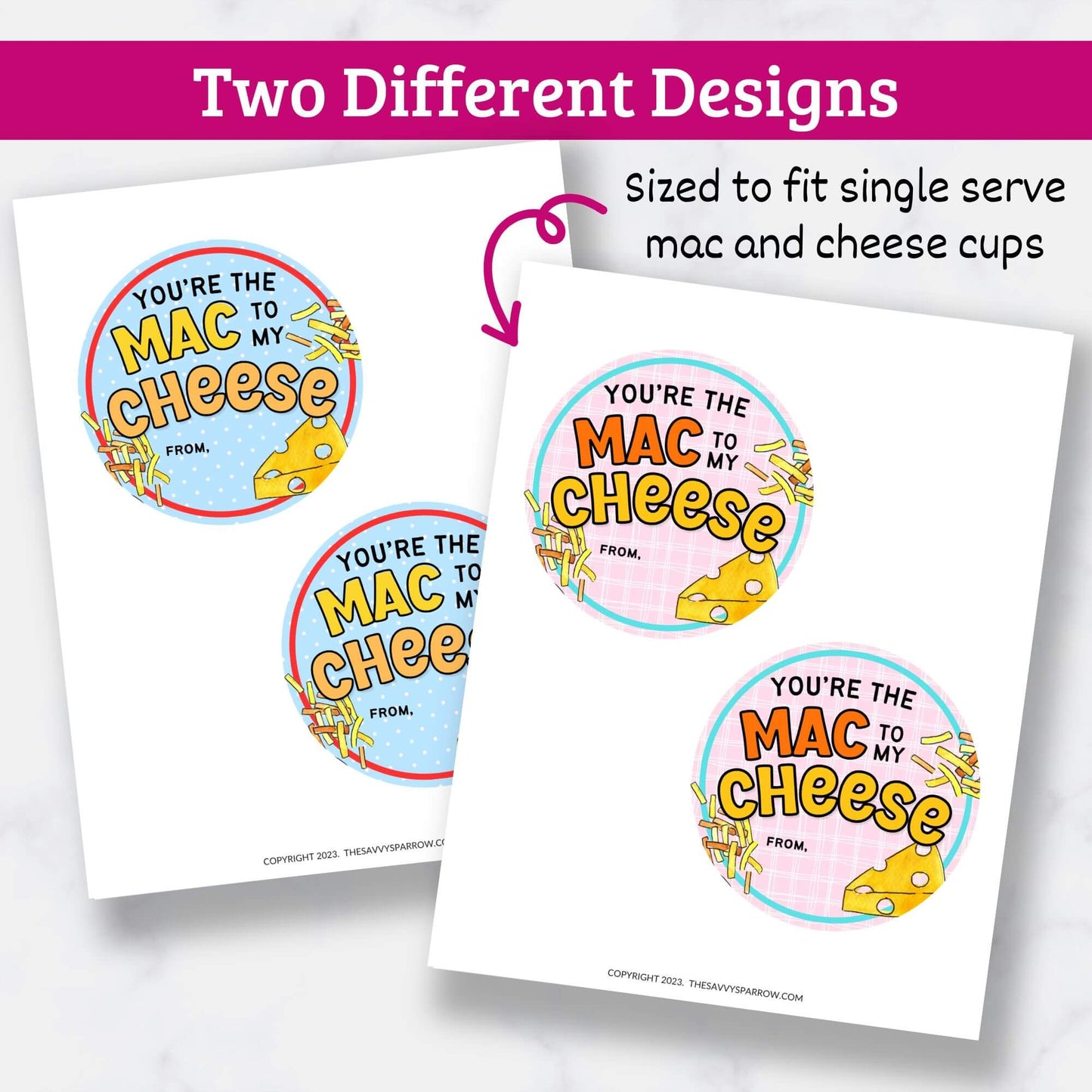 Printable Mac and Cheese Valentines for Kids