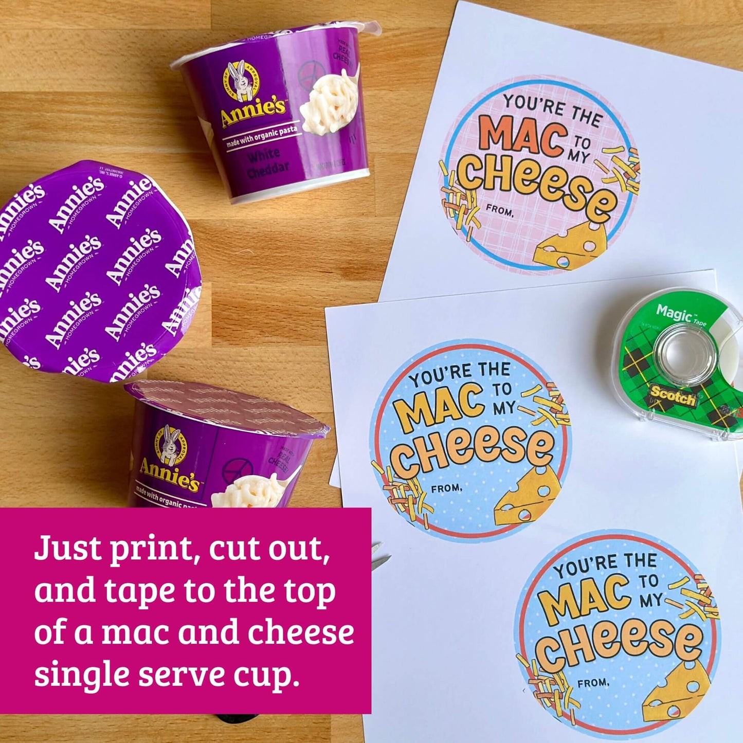 Printable Mac and Cheese Valentines for Kids