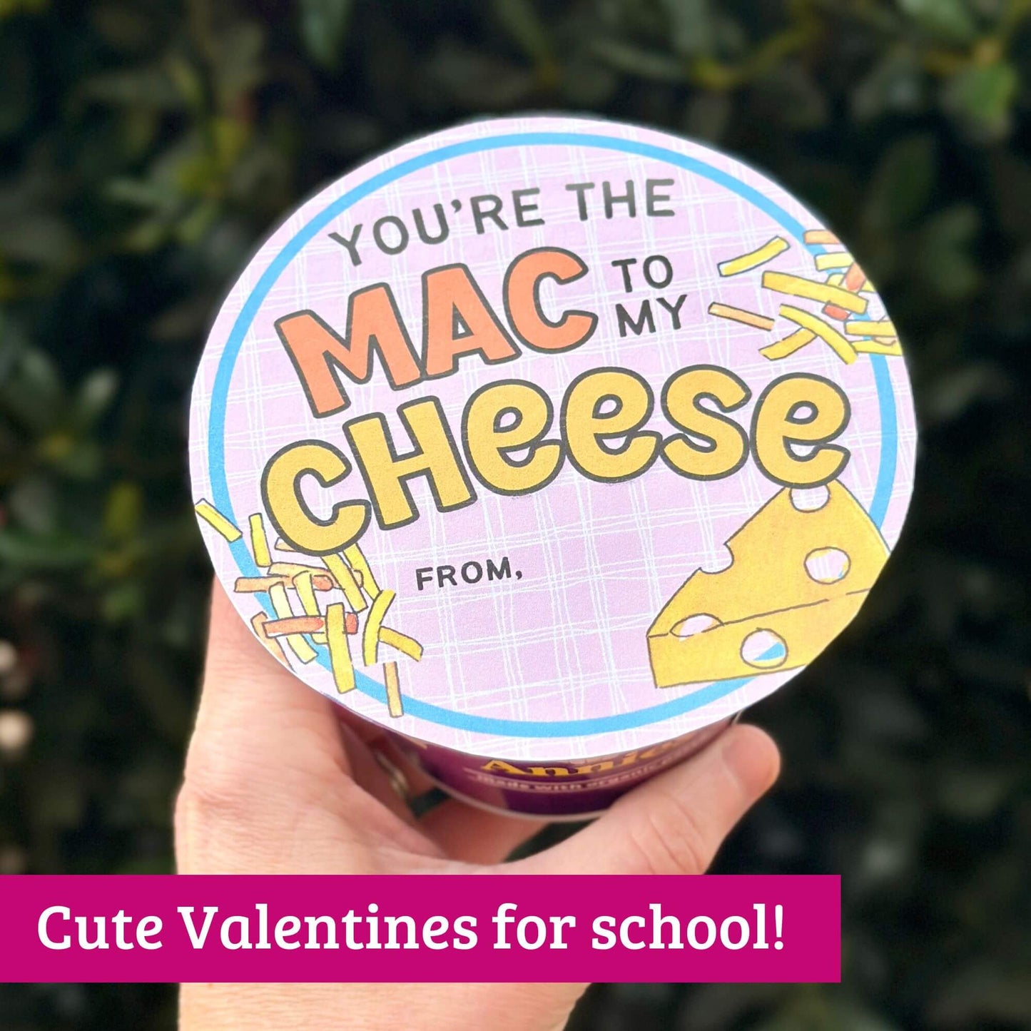 Printable Mac and Cheese Valentines for Kids